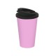 Kaffeebecher Premium Deluxe - rosa/schwarz